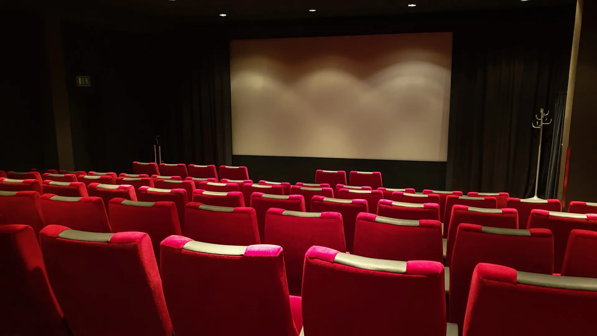 Cinema auditorium with acoustic treatment