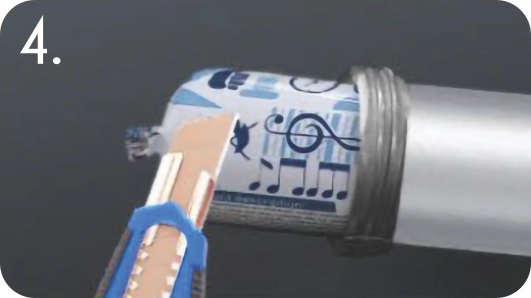 Step 4: Cut nozzle packaging with utility knife