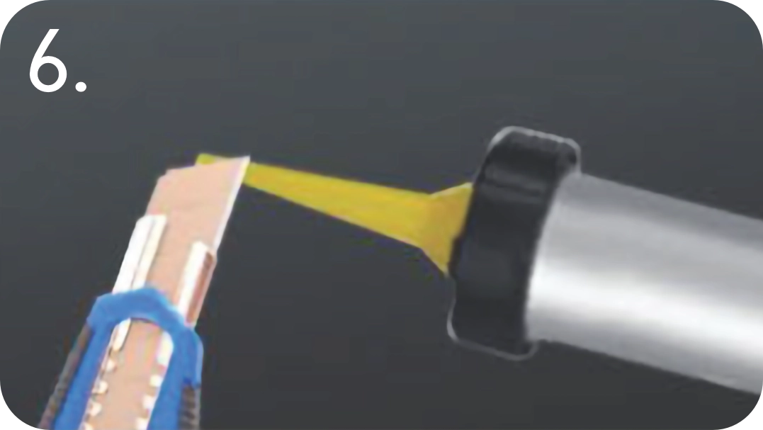 Step 6: Cut nozzle tip at angle for application