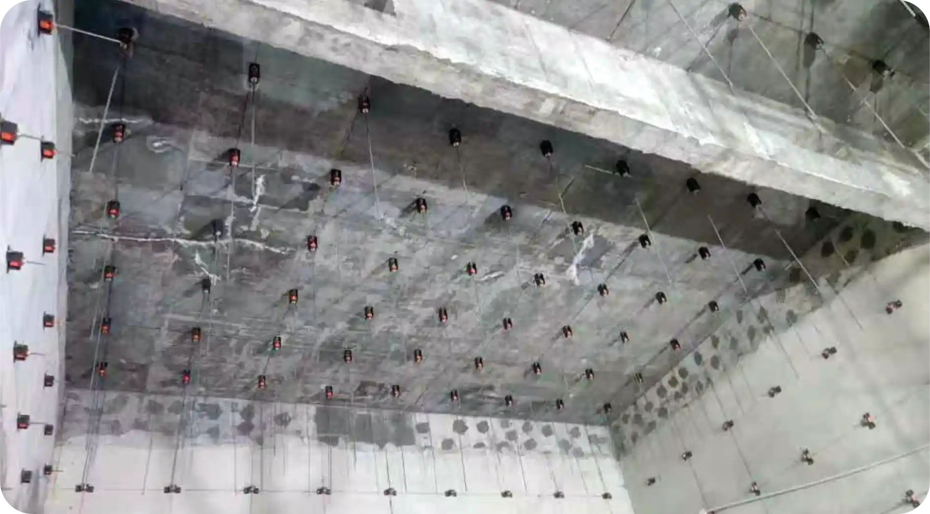 Multiple SG-CD50 dampers installed on ceiling grid