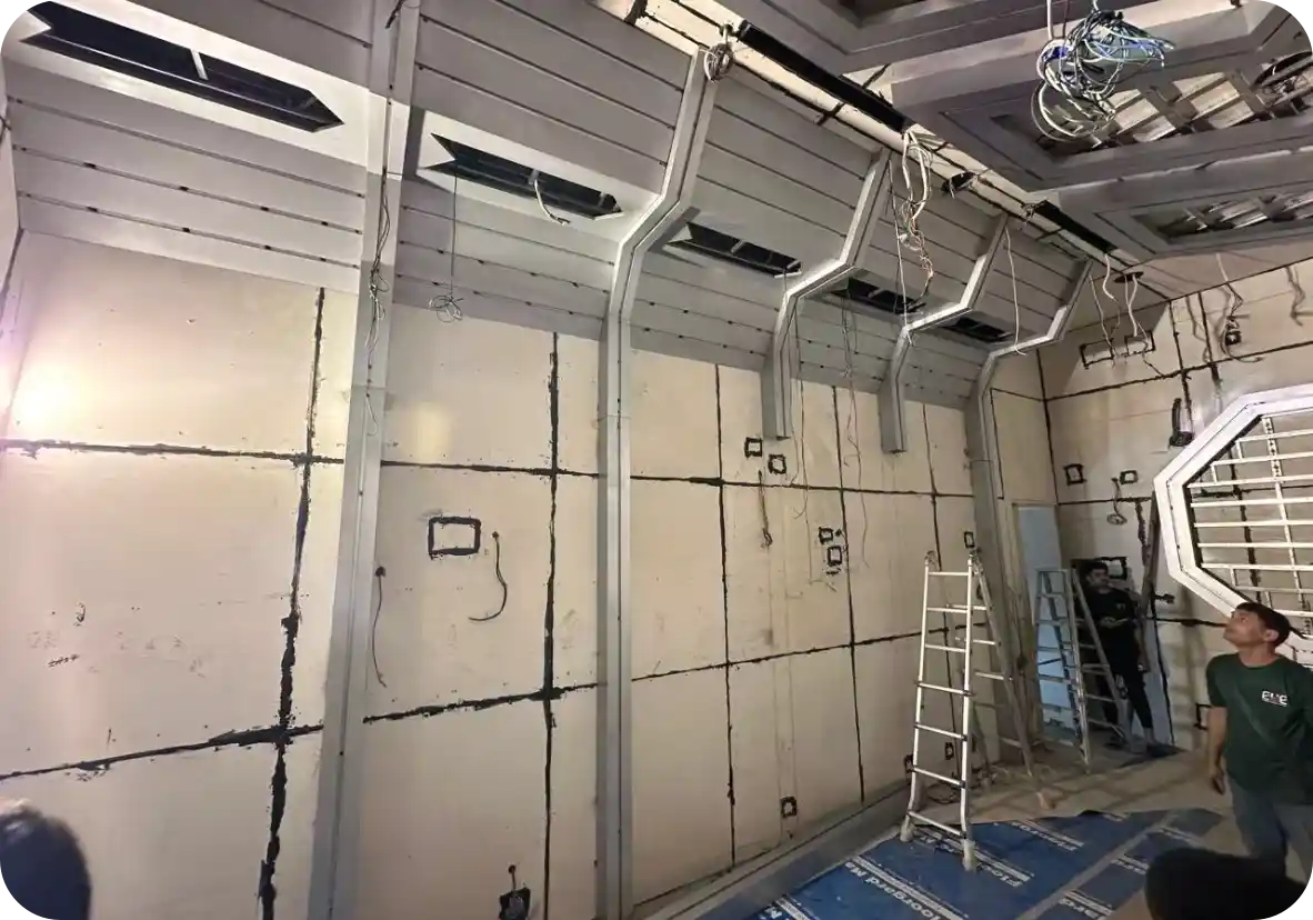 SG-CN10 wall installation in progress