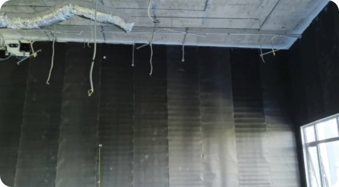 SG-DM102 damping mat installed on ceiling structure