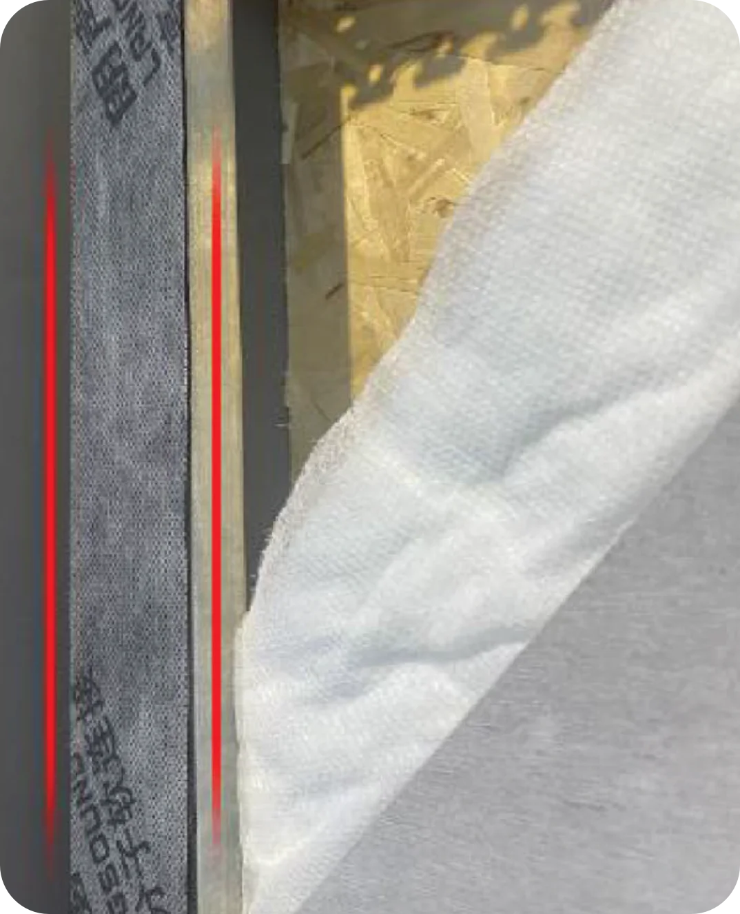 SG-DM452 damping strip installed on wall frame