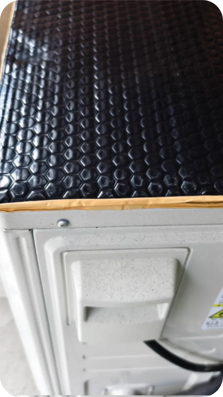 SG-DM612 damping pad applied on HVAC equipment