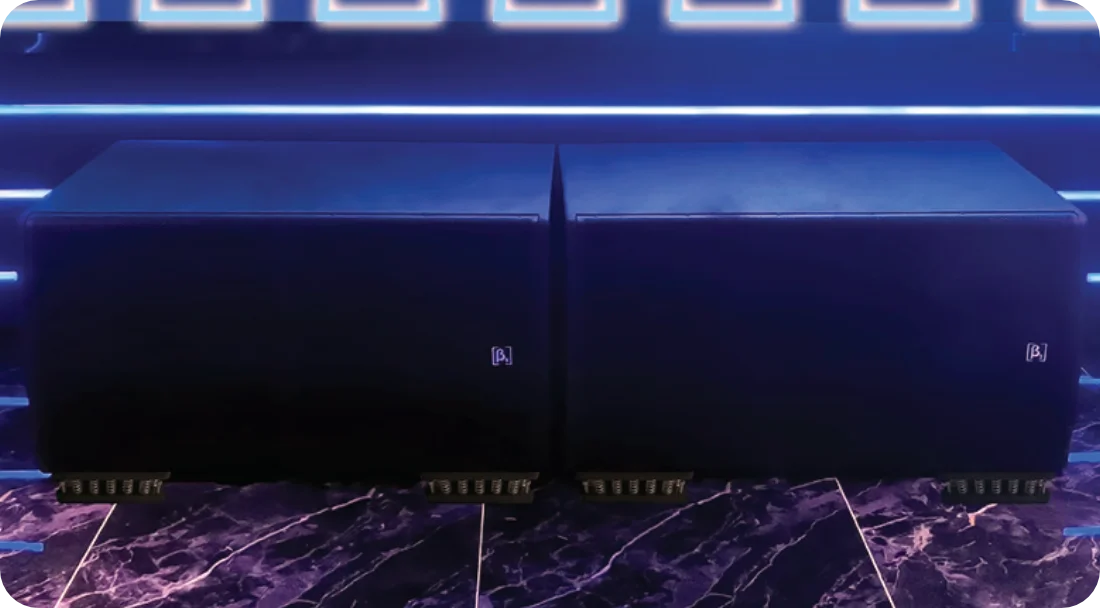 Dual subwoofers on SG-SD27 pads installed in entertainment venue