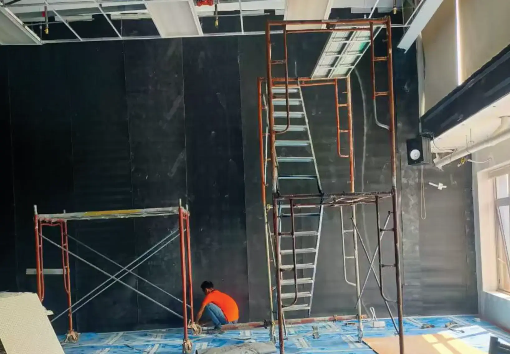 Ceiling acoustic treatment at ISKL high school